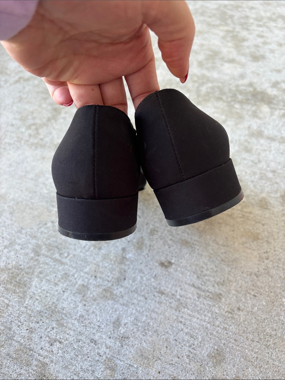 Mootsies Tootsies Vintage Black Slingback Low Block Heel Pumps - Picture 6 of 11